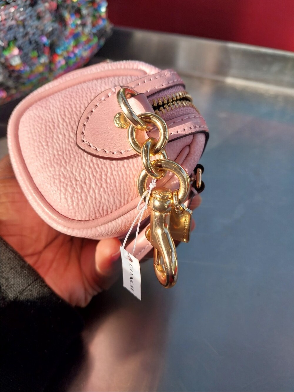 Coach Signature Mini Rowan Charm in Powder Pink - Picture 4 of 10